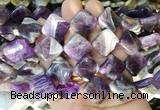 TWBS82 15 inches 16mm twist diamond amethyst beads wholesale