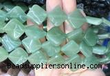 TWBS83 15 inches 16mm twist diamond green aventurine beads wholesale