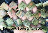 TWBS92 15 inches 16mm twist diamond unakite beads wholesale